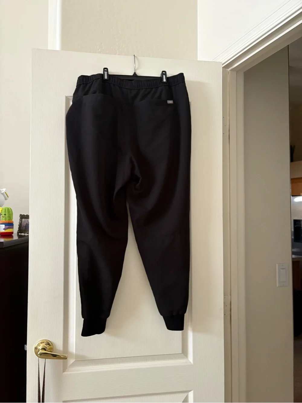 Figs Men's Black Joggers with White Drawstring